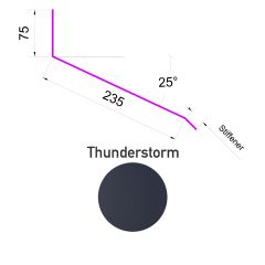 Headwall Flashing 25° 0.53x2450mm AZ150 Thunderstorm