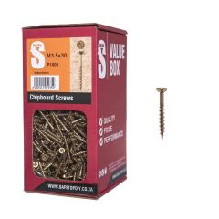 SafeTop - Chipboard Screws 3.5x30mm Value Box