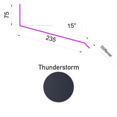 Headwall Flashing 15° 0.53x2450mm AZ200 Thunderstorm