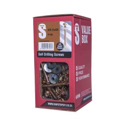 SafeTop - Self Drilling Screws with Bonded Washer 5.5x65mm Value Box