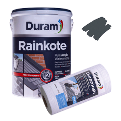 Duram - Rainkote 5L - Charcoal With FREE Membrane 10mx200mm