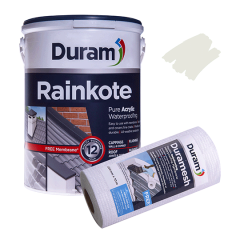 Duram - Rainkote 5L - White With FREE Membrane 10mx200mm