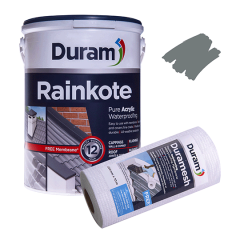 Duram - Rainkote 5L - Grey With FREE Membrane 10mx200mm