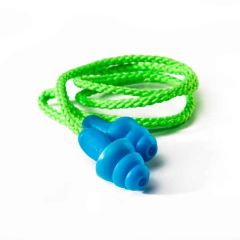 Dromex - Re-usable TPR Ear Plugs Blue with Green Cord