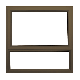 KENZO - Aluminium Window Single Top Opener Fixed Bottom Pane Obscure TSG 900x900mm