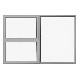 KENZO - Aluminium Window Top and Bottom Openers Fixed Right Pane 1800x1200mm