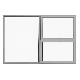 KENZO - Aluminium Window Top and Bottom Openers Fixed Left Pane 1800x1200mm