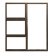 KENZO - Aluminium Window Top and Bottom Openers Fixed Bottom and Right Pane 1800x1800mm